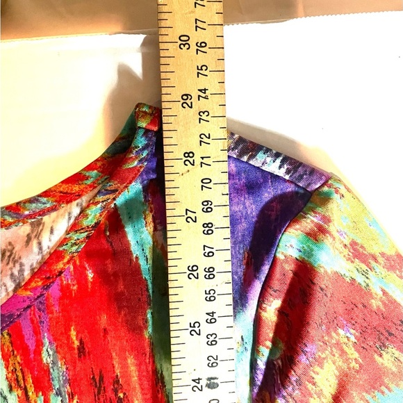 New Directions Boho Multicolor Abstract Flutter Sleeve Top – Medium - Picture 12 of 12